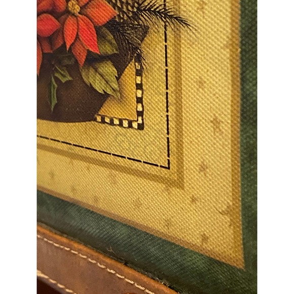 Vintage, Christmas / Holiday Trivet / Hot Pad with Candle / Poinsettia Design. - Picture 5 of 14